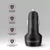 Carregador de automóvel AXAGON PWC-PQ48, 48 W, USB-C (PD3.0) + USB-A (QC4+), entrada 12–24 V, preto