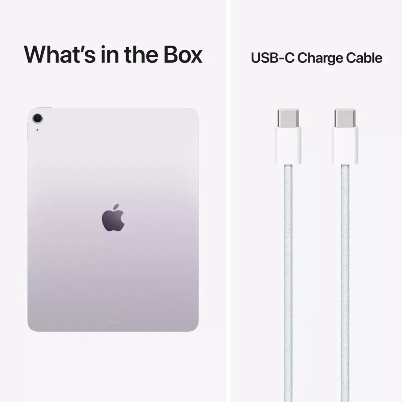 Tablet Apple iPad Air 13 polegadas (33 cm) Wi‑Fi 128 GB, M4, 12 GB RAM, câmaras 12 MP, iPadOS 26 — violeta