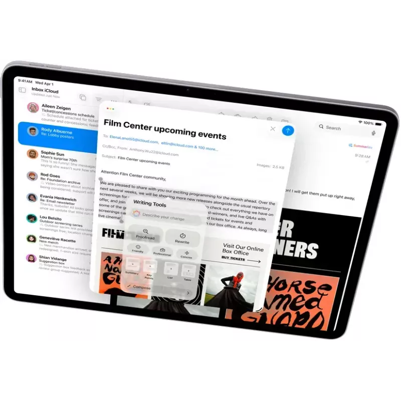 Tablet Apple iPad Air 13 polegadas (33 cm) Wi‑Fi + Cellular, 256 GB, M4, 12 GB RAM, cinzento sideral