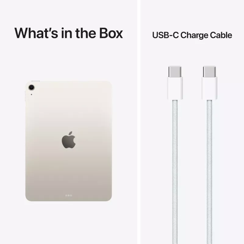 Tablet Apple iPad Air 11 polegadas Wi-Fi 512 GB M4, 12 GB RAM, 2360×1640 LED, câmaras de 12 MP, Starlight