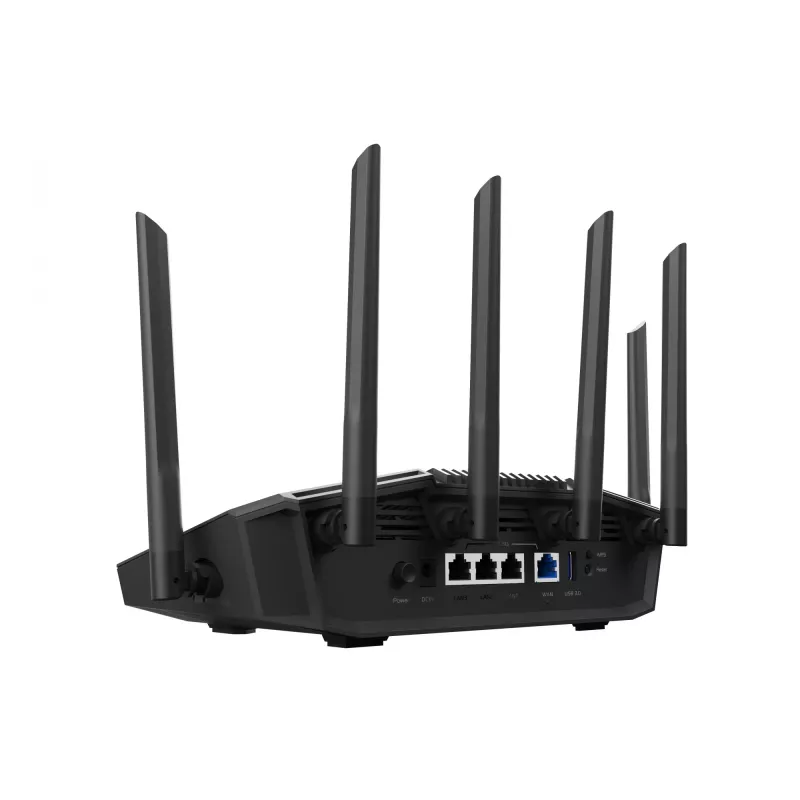Router de secretária ASUS RT-BE90U BE9400 AiMesh — Tri-Band Wi-Fi 7 (2,4/5/6 GHz), 9400 Mbit/s, 2,5 Gigabit Ethernet, 4× RJ-45 LAN, USB, preto