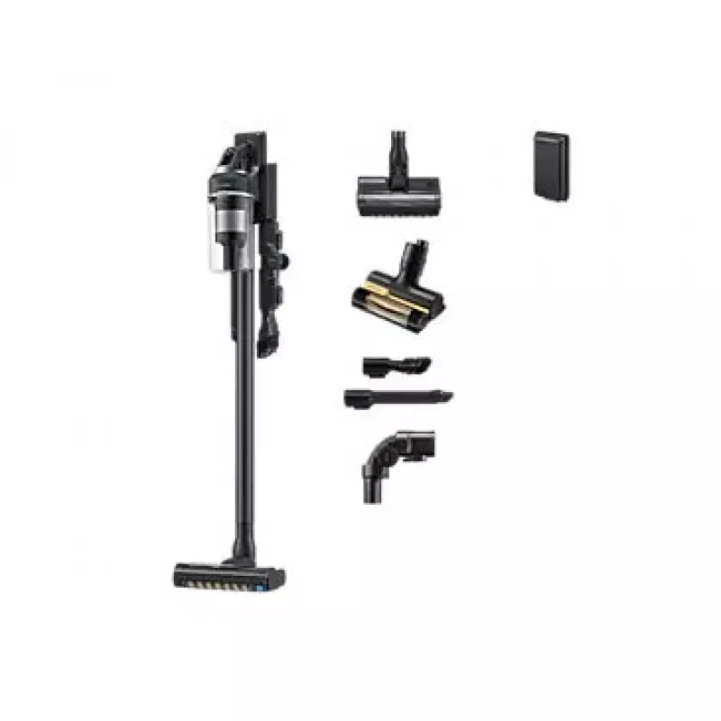 Aspirador vertical 2-em-1 Samsung VS20C8522TN — bateria, motor de 580 W, sem saco, filtro UltraFine, multiciclone, preto