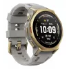 Smartwatch Amazfit T-rex 3 Pro 44 mm, 1,32 polegadas AMOLED 466×466, 16 GB, 64 MB RAM, GPS, Wi‑Fi, à prova de água até 45 m, caixa dourada, bracelete de silicone cinzento