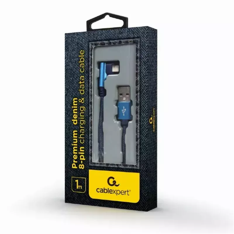 Cabo de dados USB 2.0 Gembird CC-USB2J-AMLML-1M-BL — USB A para Micro-USB B/Lightning, 1 m, azul/preto