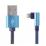 Cabo de dados USB 2.0 Gembird CC-USB2J-AMLML-1M-BL — USB A para Micro-USB B/Lightning, 1 m, azul/preto