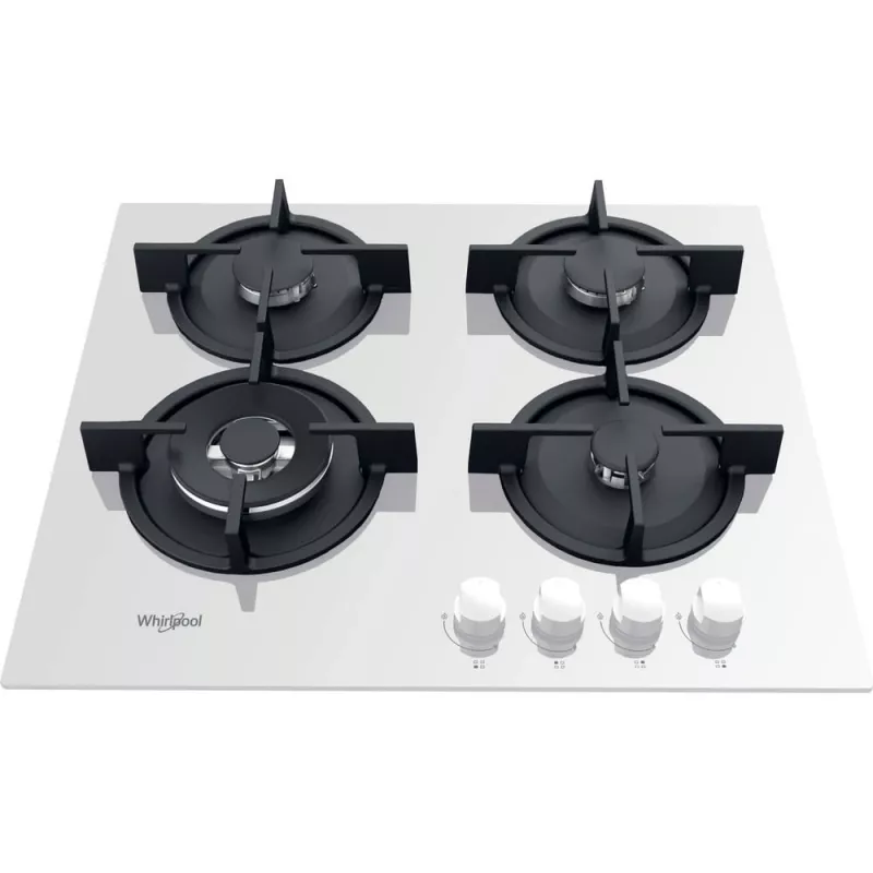 Whirlpool AKT 625/WH Preto, Branco Encastre 60 cm Gás 4 zona(s)