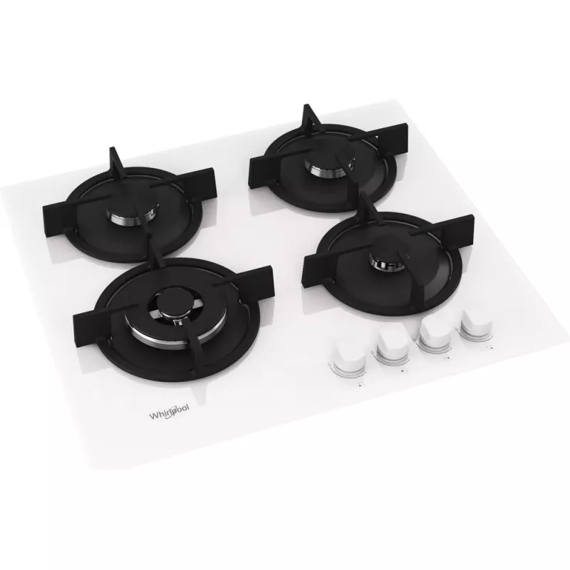 Whirlpool AKT 625/WH Preto, Branco Encastre 60 cm Gás 4 zona(s)