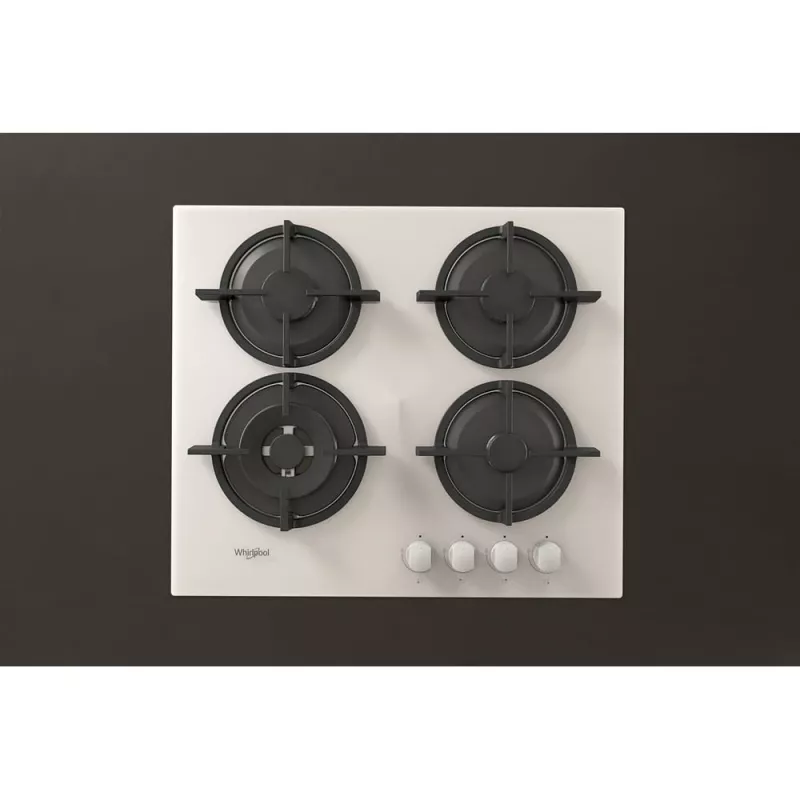 Whirlpool AKT 625/WH Preto, Branco Encastre 60 cm Gás 4 zona(s)