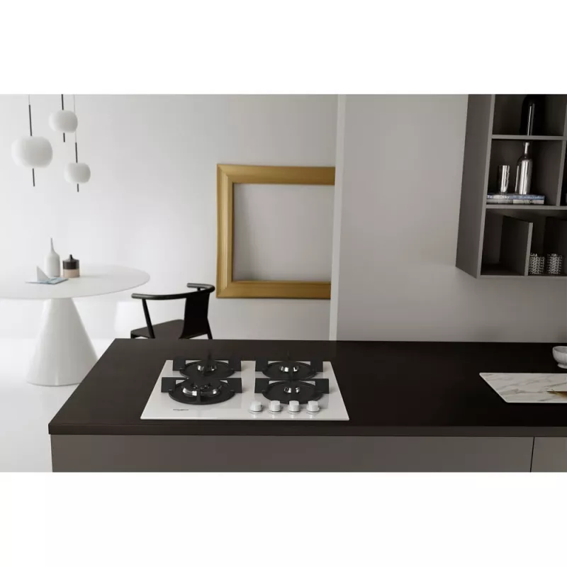 Whirlpool AKT 625/WH Preto, Branco Encastre 60 cm Gás 4 zona(s)