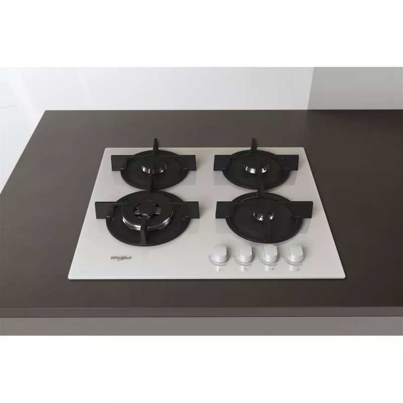 Whirlpool AKT 625/WH Preto, Branco Encastre 60 cm Gás 4 zona(s)