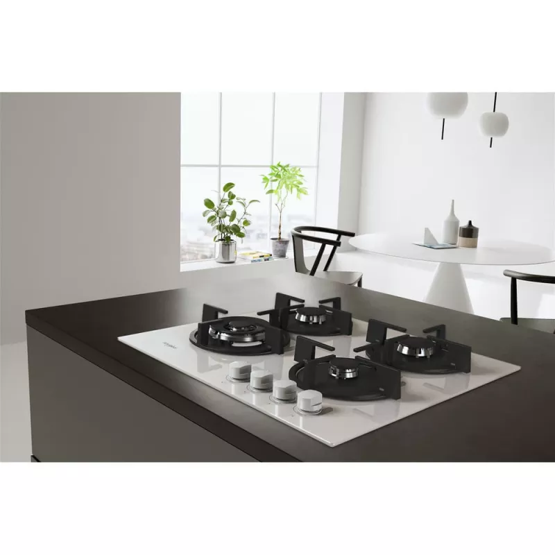 Whirlpool AKT 625/WH Preto, Branco Encastre 60 cm Gás 4 zona(s)