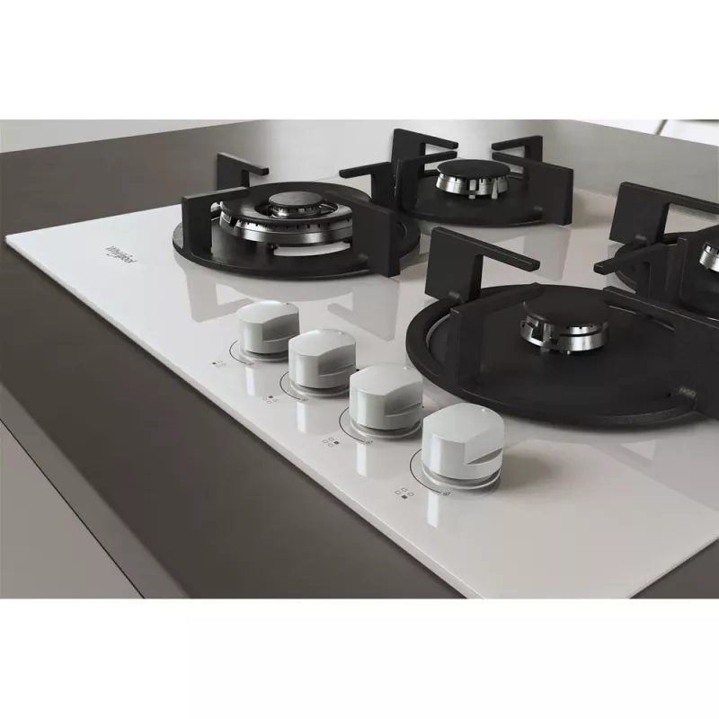 Whirlpool AKT 625/WH Preto, Branco Encastre 60 cm Gás 4 zona(s)