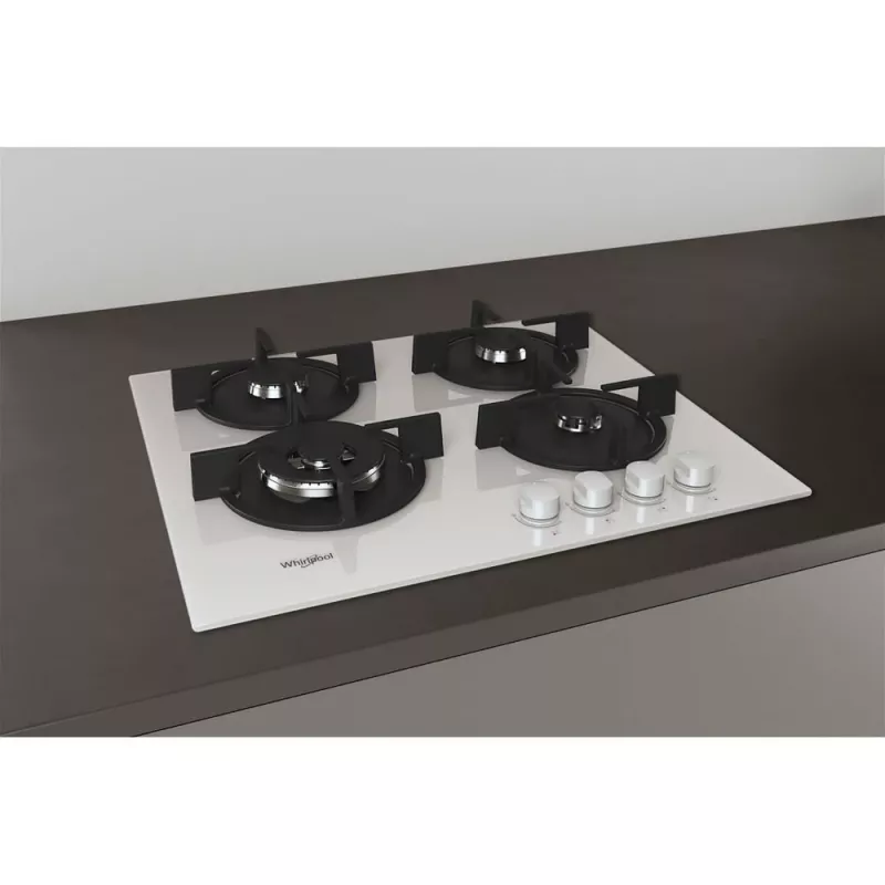 Whirlpool AKT 625/WH Preto, Branco Encastre 60 cm Gás 4 zona(s)