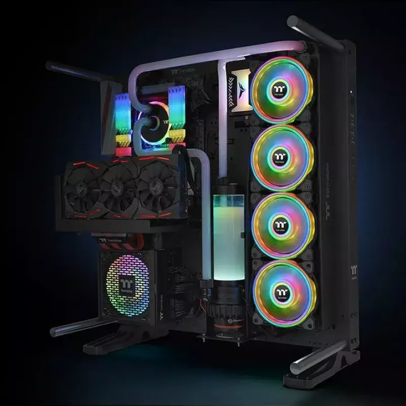 Thermaltake Riing Quad 14 RGB TT Premium pack de 3, 140 mm (CL-F089-PL14SW-A)