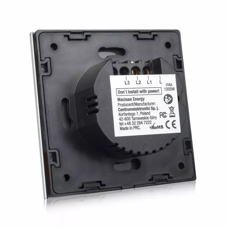 Interruptor de luz de parede MACLEAN MCE701B Toque simples, um compartimento, sobrepor