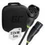 Cabo de carregamento Green Cell EVKABGC01 Type 2 — 5 m, 22 kW (3 fases), 32 A, preto