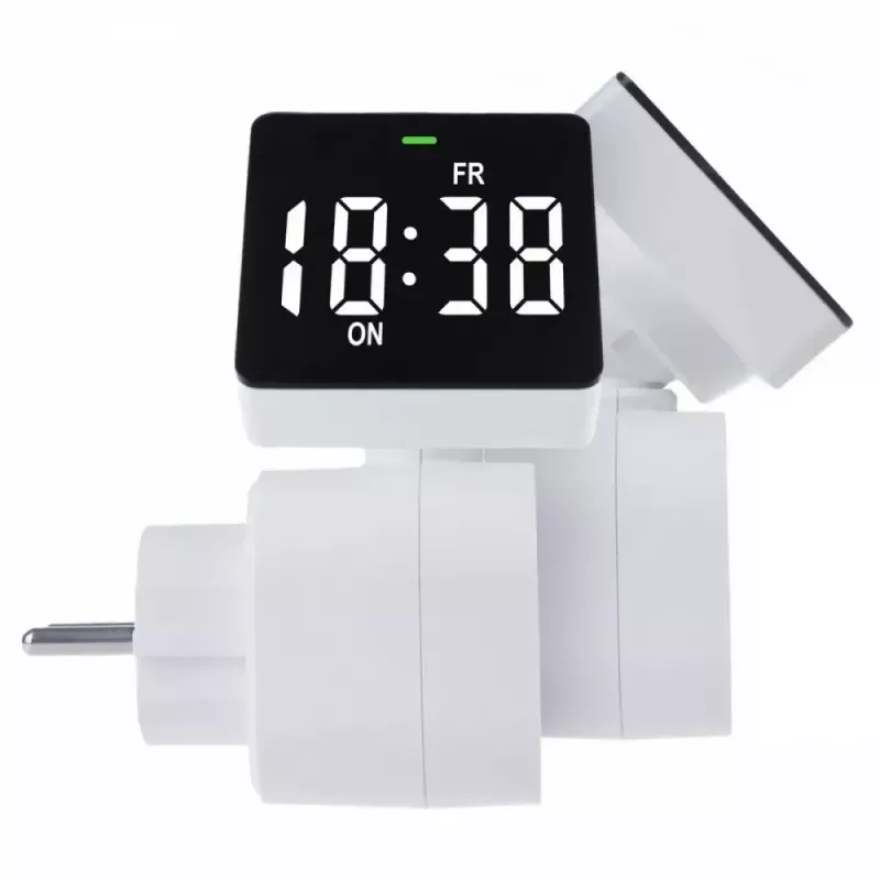 Temporizador digital GreenBlue GB610E, carga máx. 16A, IP20, ciclos de ligar/desligar programáveis