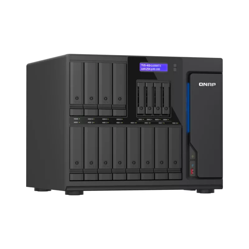 Servidor NAS/armazenamento QNAP TVS-AIH1688ATX-U7-32G Tower 32 GB DDR5 0 TB QuTS hero Black