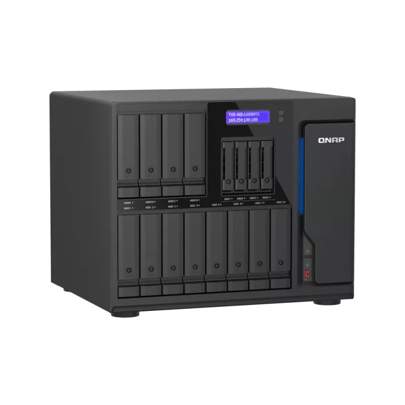 Servidor NAS/armazenamento QNAP TVS-AIH1688ATX-U7-32G Tower 32 GB DDR5 0 TB QuTS hero Black