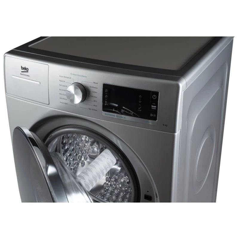 Máquina de lavar de carregamento frontal BEKO AWB 912S/PRO BP – 9 kg, 1200 rpm, aço inoxidável