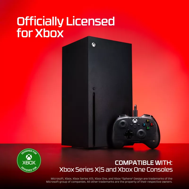 Comando de jogos HyperX Clutch Tanto Mini WD, joystick, Xbox, Xbox One, com fios, USB, preto, 2,95 m