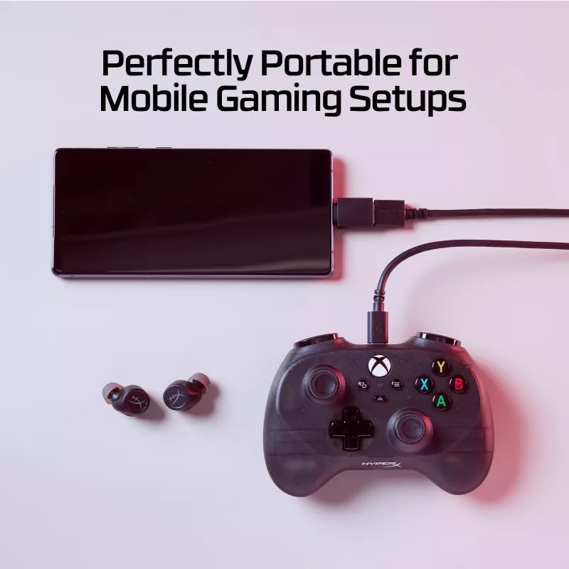 Comando de jogos HyperX Clutch Tanto Mini WD, joystick, Xbox, Xbox One, com fios, USB, preto, 2,95 m