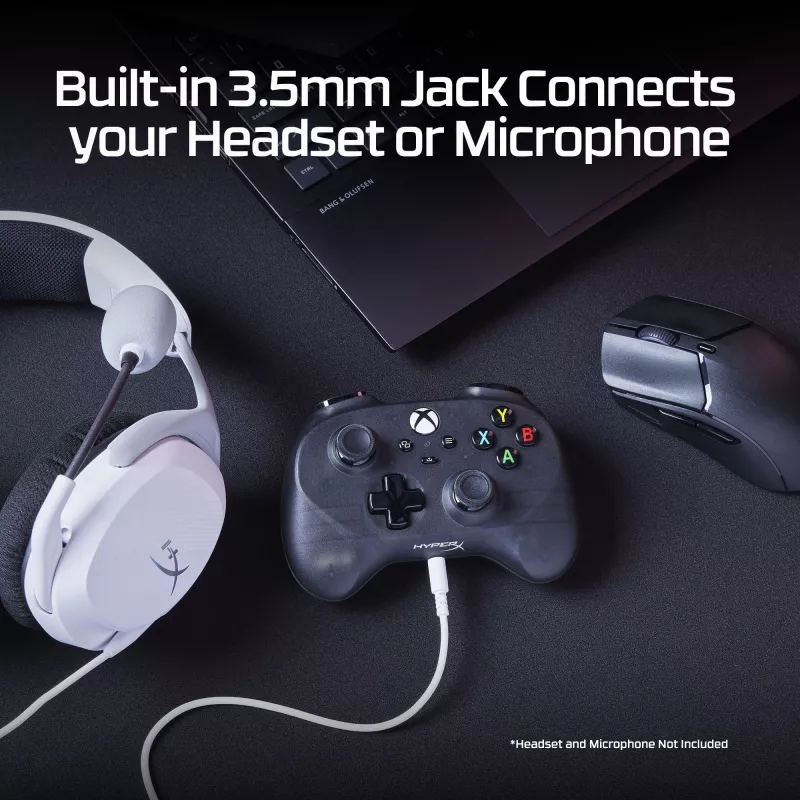 Comando de jogos HyperX Clutch Tanto Mini WD, joystick, Xbox, Xbox One, com fios, USB, preto, 2,95 m