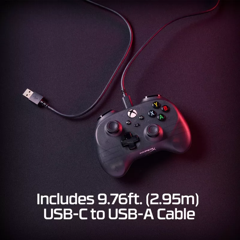 Comando de jogos HyperX Clutch Tanto Mini WD, joystick, Xbox, Xbox One, com fios, USB, preto, 2,95 m