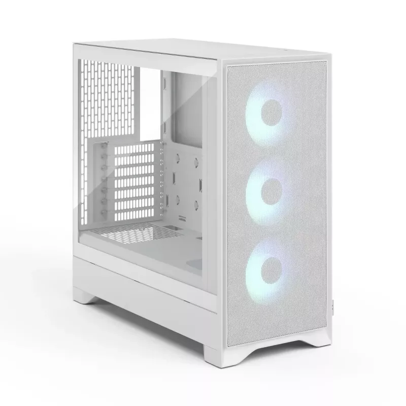 Caixa de PC Midi Tower Fractal Design Pop 2 Air White TG RGB – ATX/Micro-ATX/Mini-ITX, vidro temperado, 3 ventoinhas frontais de 120 mm