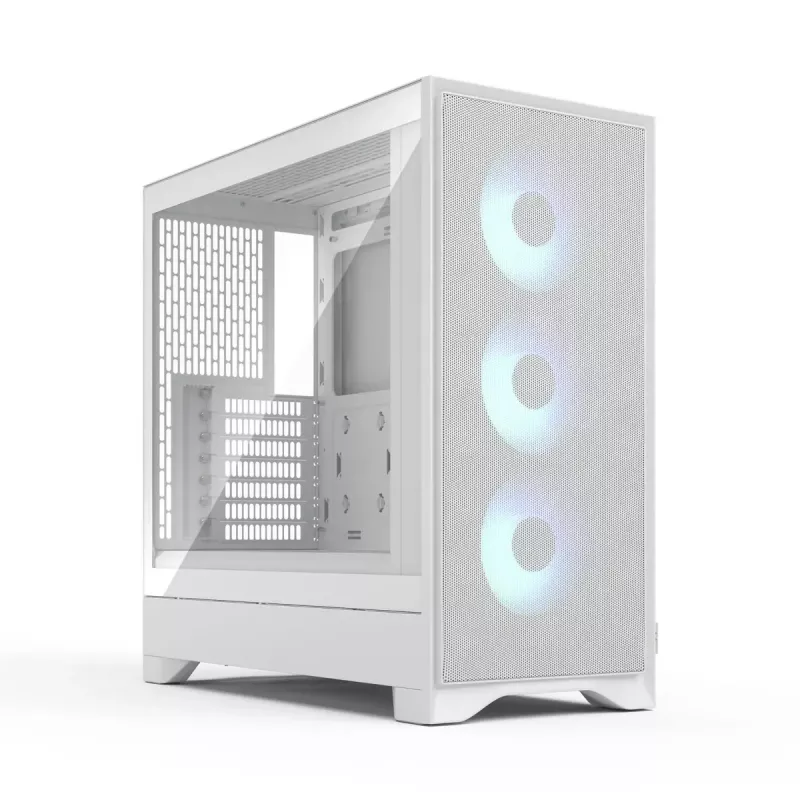 Caixa de PC Midi Tower Fractal Design Pop 2 Air White TG RGB – ATX/Micro-ATX/Mini-ITX, vidro temperado, 3 ventoinhas frontais de 120 mm