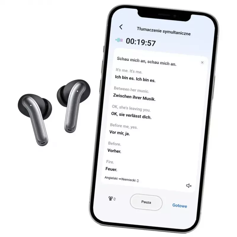 Auscultadores in-ear sem fios Audiocore AC591 PRO — ANC híbrido, ENC, 6 microfones, carregamento USB‑C, até 9 h de reprodução, compatível com Tuya, preto