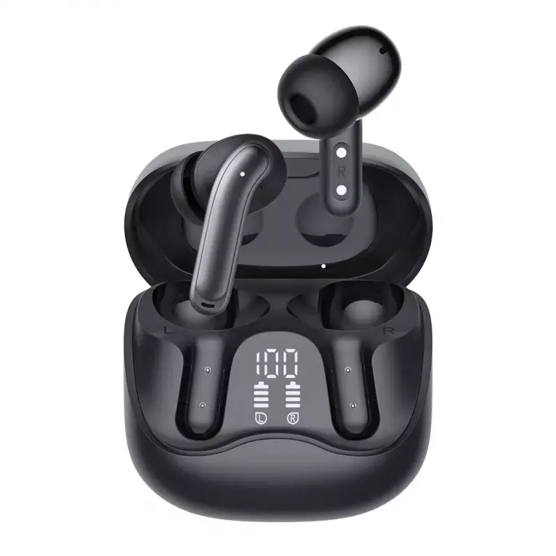 Auscultadores in-ear sem fios Audiocore AC591 PRO — ANC híbrido, ENC, 6 microfones, carregamento USB‑C, até 9 h de reprodução, compatível com Tuya, preto