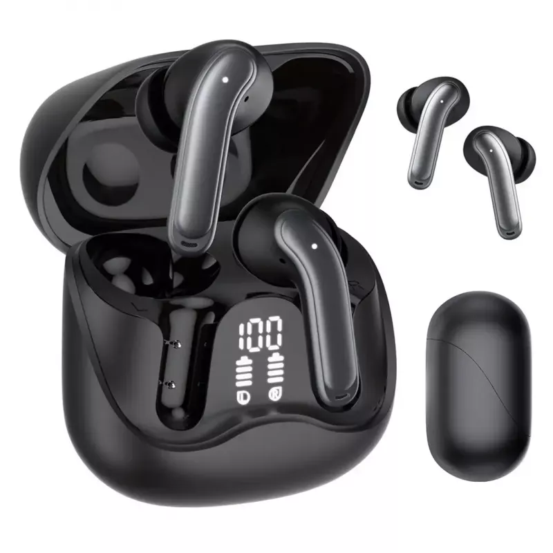 Auscultadores in-ear sem fios Audiocore AC591 PRO — ANC híbrido, ENC, 6 microfones, carregamento USB‑C, até 9 h de reprodução, compatível com Tuya, preto