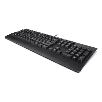 Teclado USB com fio de tamanho completo Lenovo 4Y41R64588 — inglês dos EUA, 104 teclas, interruptores de pistão, cabo de 2 m, preto