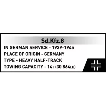 Cobi Blocks Sd.Kfz.8 com 8,8 cm Flak 36 conjunto de construção, 975 peças