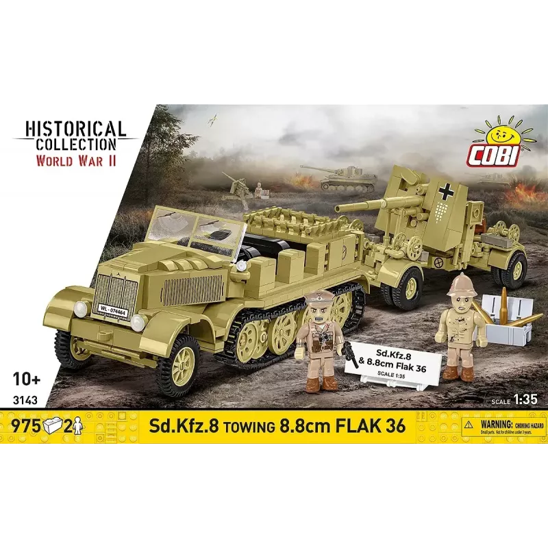 Cobi Blocks Sd.Kfz.8 com 8,8 cm Flak 36 conjunto de construção, 975 peças