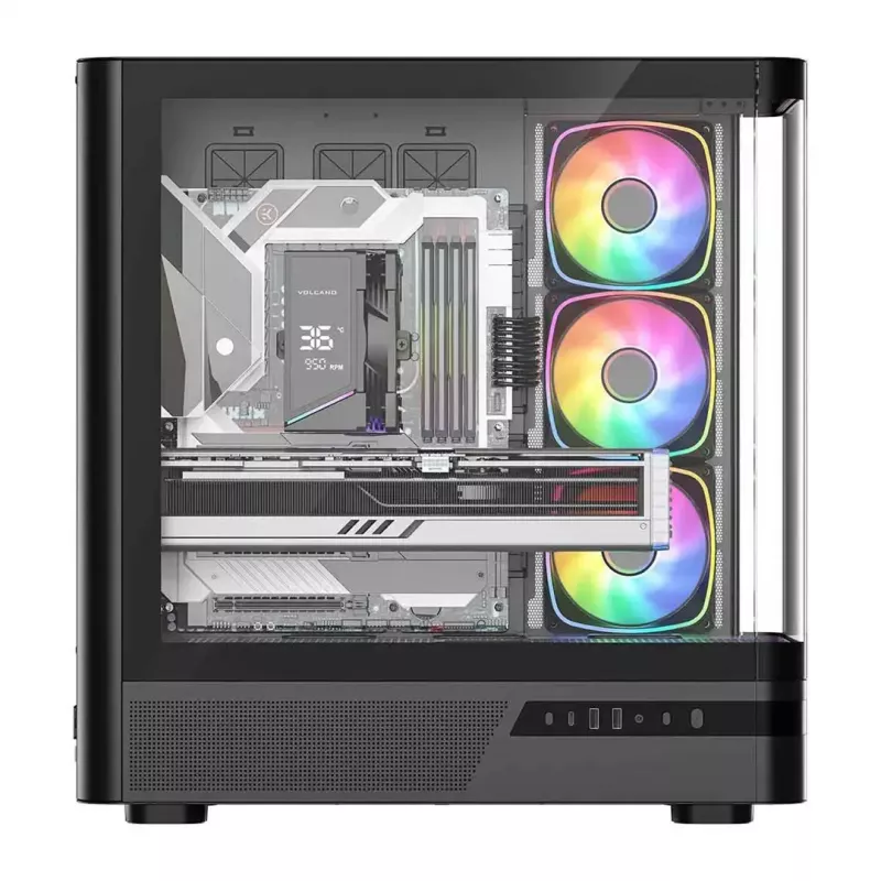 Caixa de computador MODECOM VOLCANO AQ200 ARGB MIDI preto