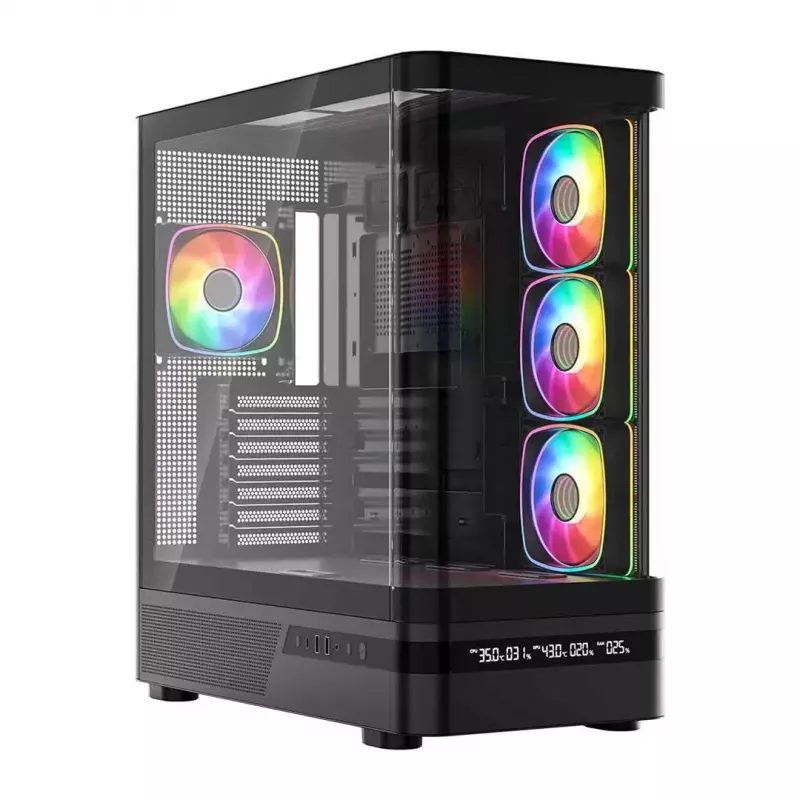 Caixa de computador MODECOM VOLCANO AQ200 ARGB MIDI preto