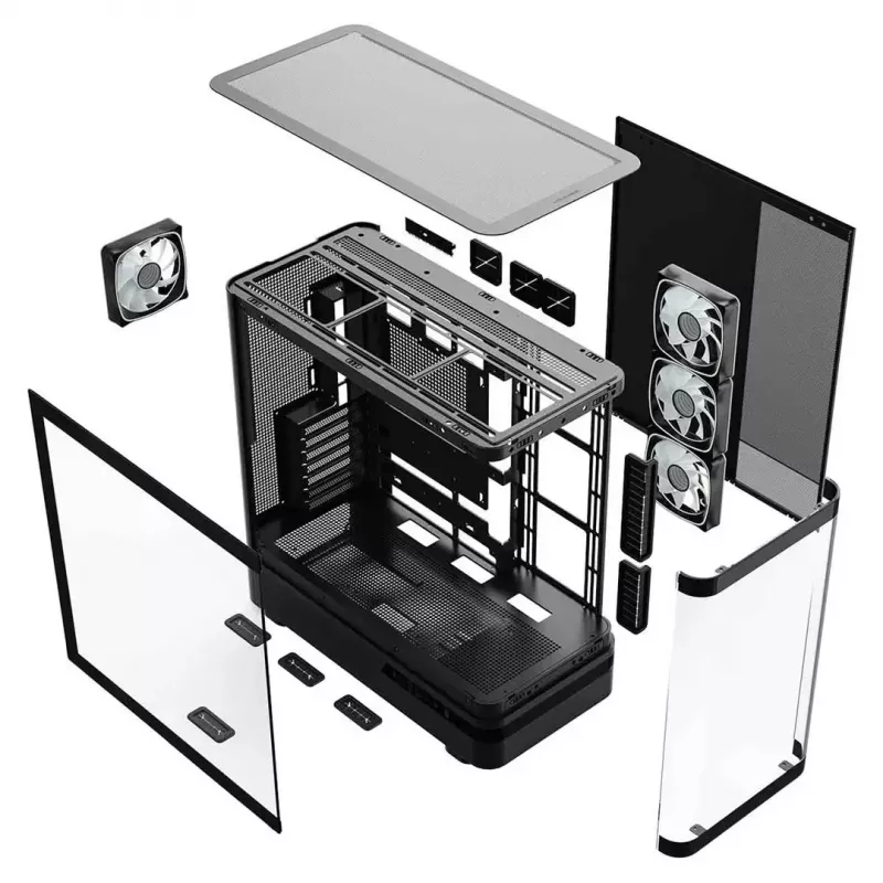 Caixa de computador MODECOM VOLCANO AQ200 ARGB MIDI preto