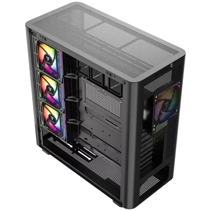 Caixa de PC MODECOM VOLCANO AQ400 ARGB MIDI preto — MODECOM MC-A-AQ400-4FA-B