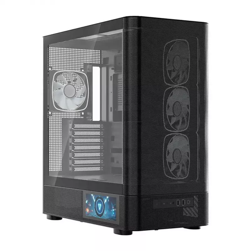Caixa de PC MODECOM VOLCANO AQ400 ARGB MIDI preto — MODECOM MC-A-AQ400-4FA-B