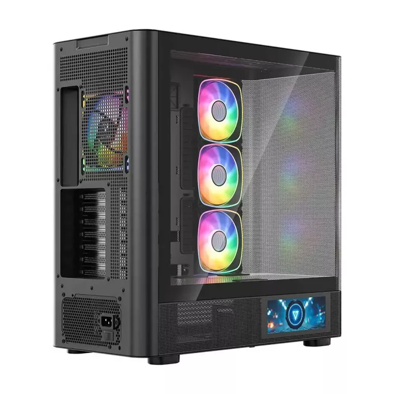 Caixa de PC MODECOM VOLCANO AQ400 ARGB MIDI preto — MODECOM MC-A-AQ400-4FA-B