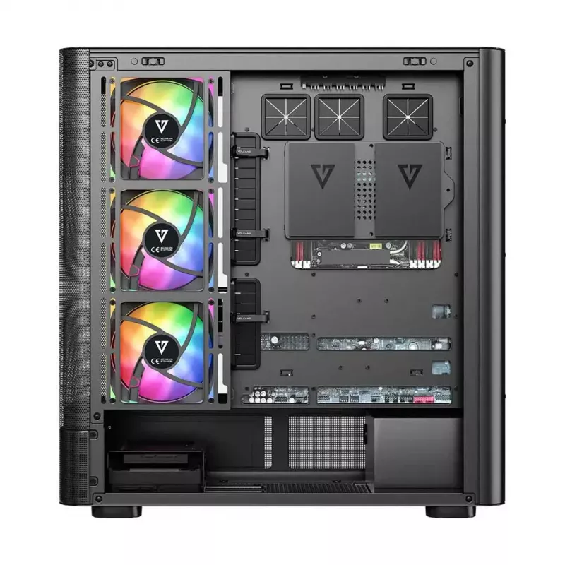 Caixa de PC MODECOM VOLCANO AQ400 ARGB MIDI preto — MODECOM MC-A-AQ400-4FA-B