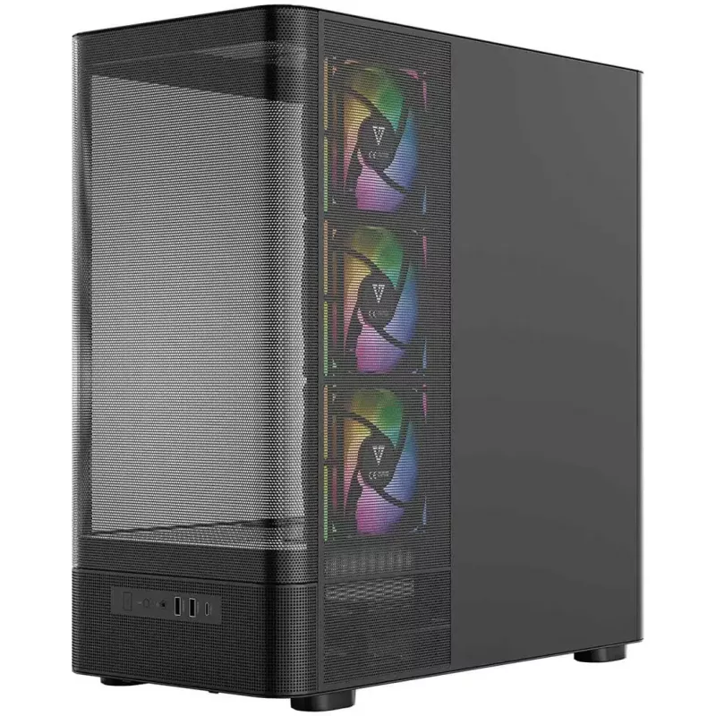 Caixa de PC MODECOM VOLCANO AQ400 ARGB MIDI preto — MODECOM MC-A-AQ400-4FA-B