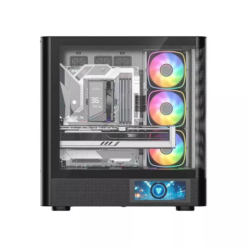 Caixa de PC MODECOM VOLCANO AQ400 ARGB MIDI preto — MODECOM MC-A-AQ400-4FA-B