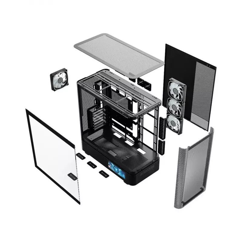 Caixa de PC MODECOM VOLCANO AQ400 ARGB MIDI preto — MODECOM MC-A-AQ400-4FA-B