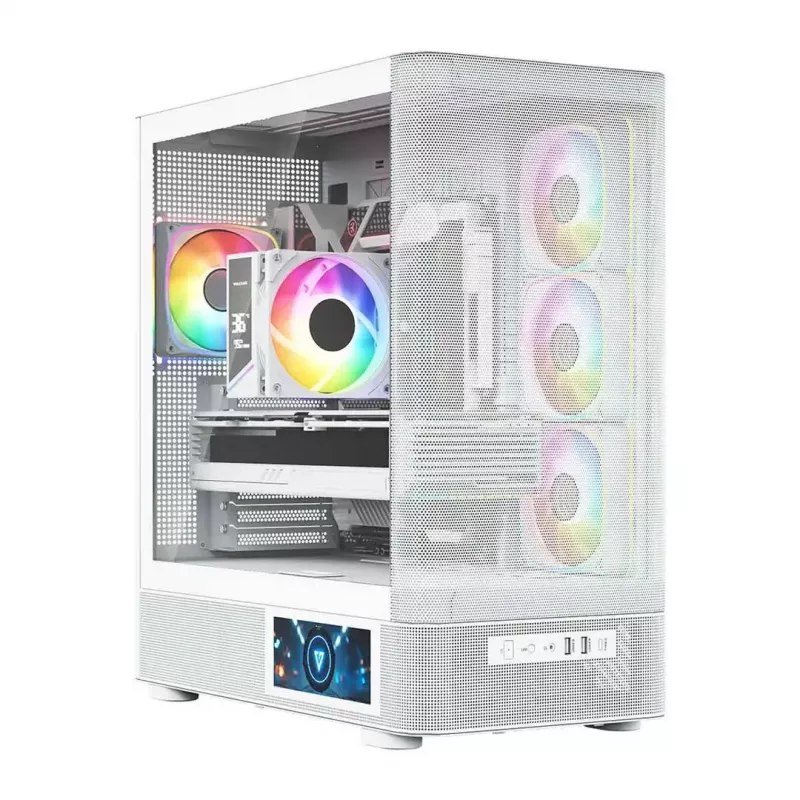 Caixa de computador MODECOM VOLCANO AQ400 ARGB MIDI Tower, branco