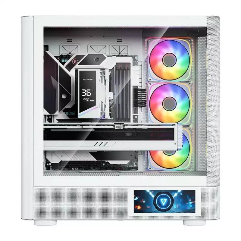 Caixa de computador MODECOM VOLCANO AQ400 ARGB MIDI Tower, branco