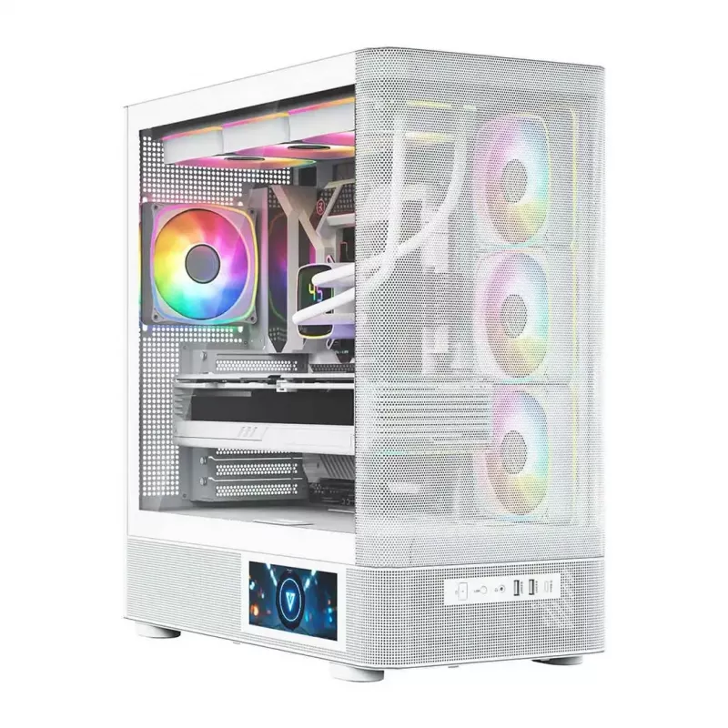 Caixa de computador MODECOM VOLCANO AQ400 ARGB MIDI Tower, branco