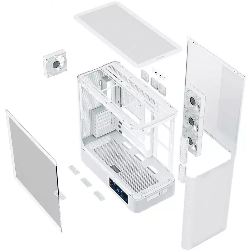 Caixa de computador MODECOM VOLCANO AQ400 ARGB MIDI Tower, branco